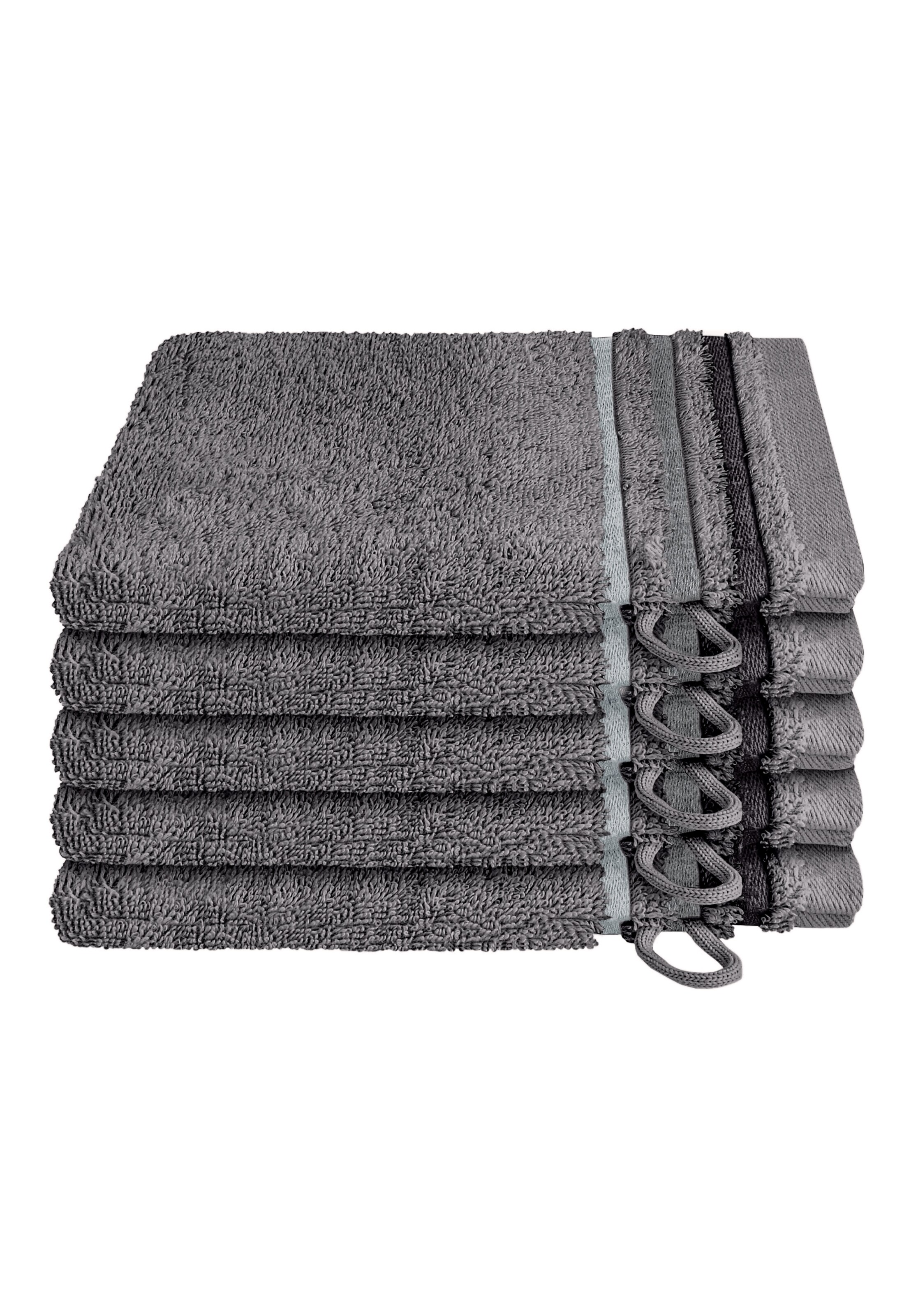 SCHIESSER Waschhandschuhe 'Skyline Color' in Grau: Vorderseite