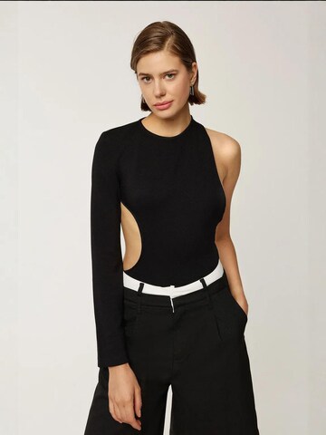 Hiccup Shirtbody in Schwarz: Vorderseite