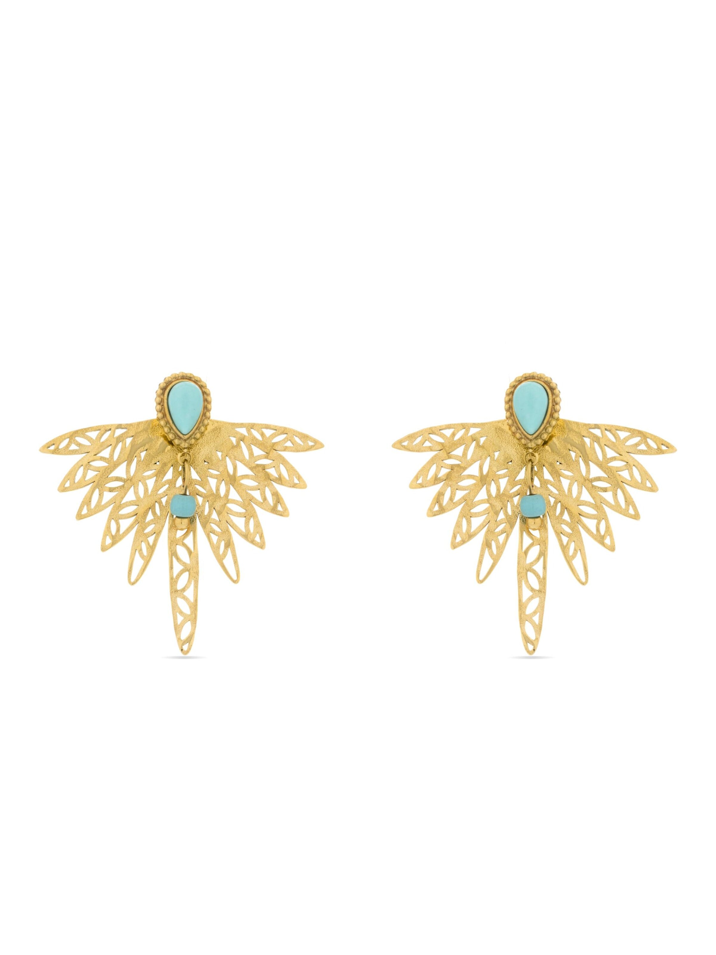 Luxenter Earrings 'Resiah' in Blue: front