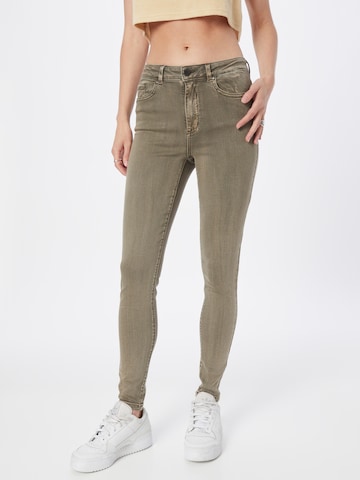 VILA Skinny Jeans 'AMY' i brun: framsida