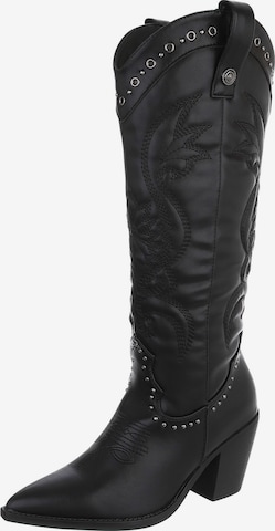 Ital-Design Cowboystiefel in Schwarz: Vorderseite