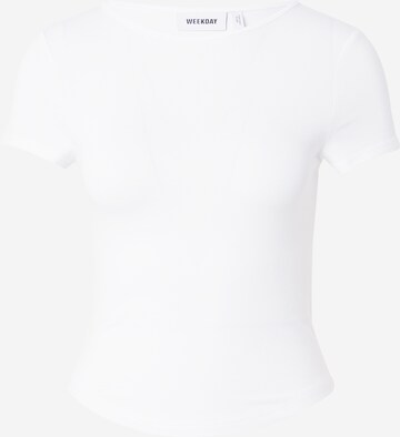 WEEKDAY Majica | bela barva: sprednja stran