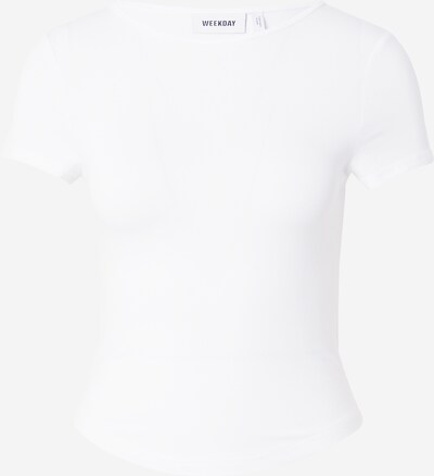 WEEKDAY T-shirt en blanc, Vue avec produit