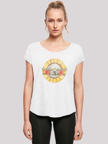 T-shirt 'Guns 'N' Roses Vintage Bullet Logo' F4NT4STIC en blanc : devant