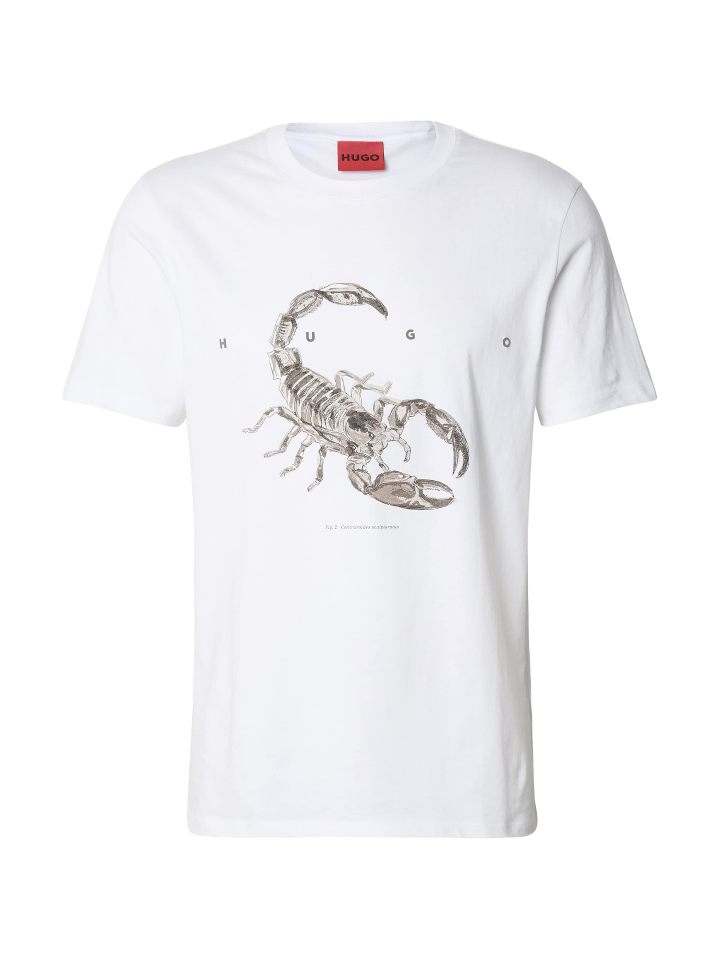 Tricou 'Discorb' de la HUGO pe alb: față