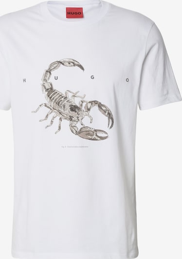 HUGO Majica 'Discorb' u taupe siva / boja blata / bijela, Pregled proizvoda