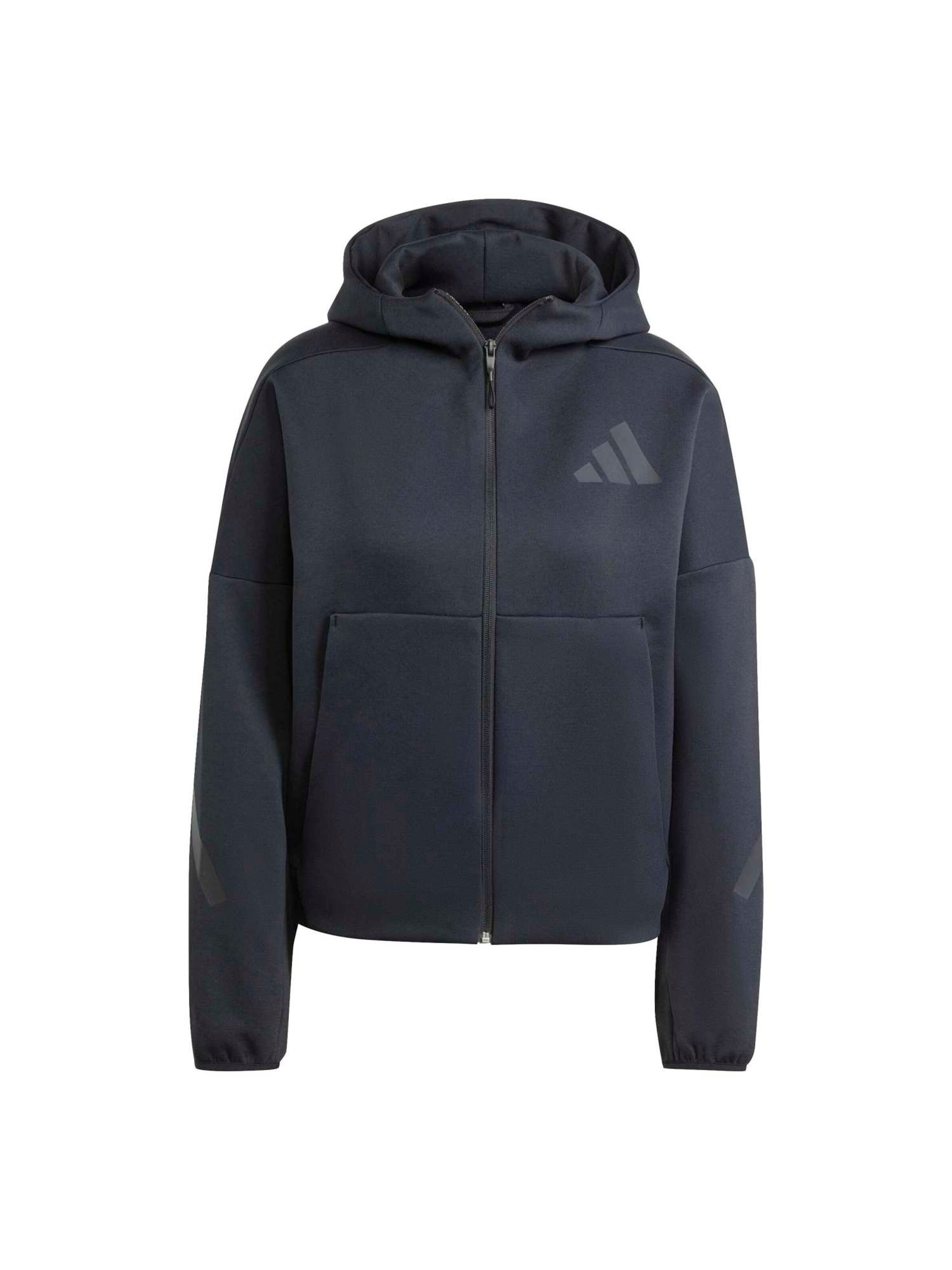 ADIDAS SPORTSWEAR Спортна жилетка с качулка 'Z.N.E.' в черно: отпред