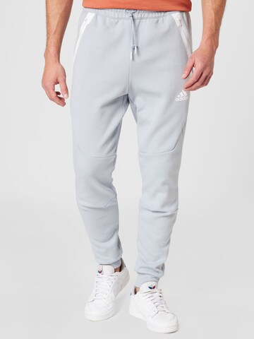 Effilé Pantalon de sport 'Designed For Gameday' ADIDAS SPORTSWEAR en gris : devant