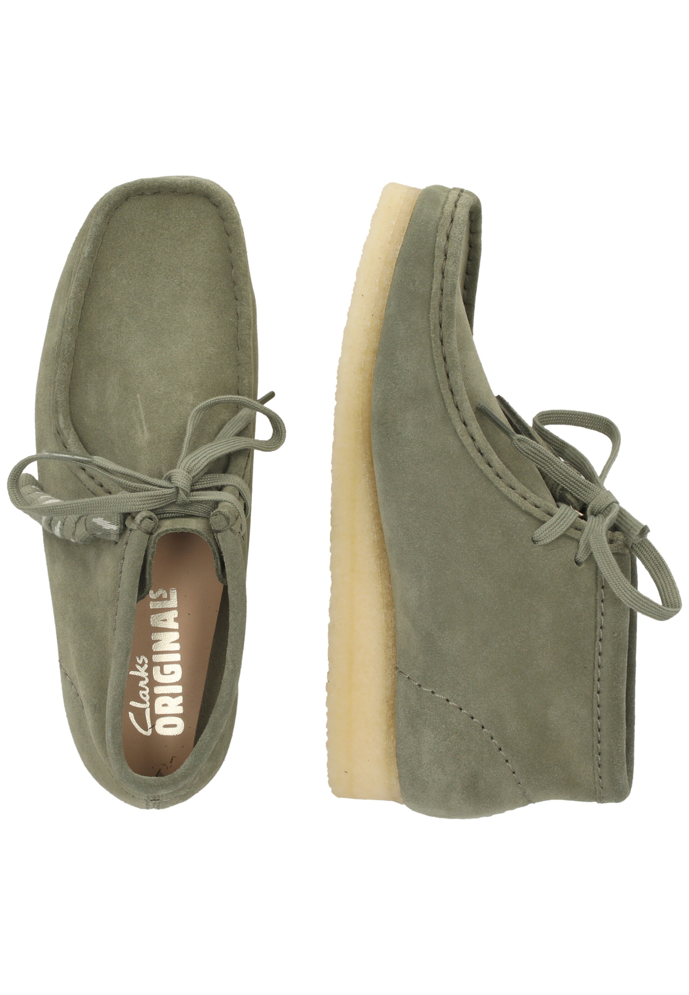 CLARKS Lace-up shoe 'Wallabee Boot' in Green