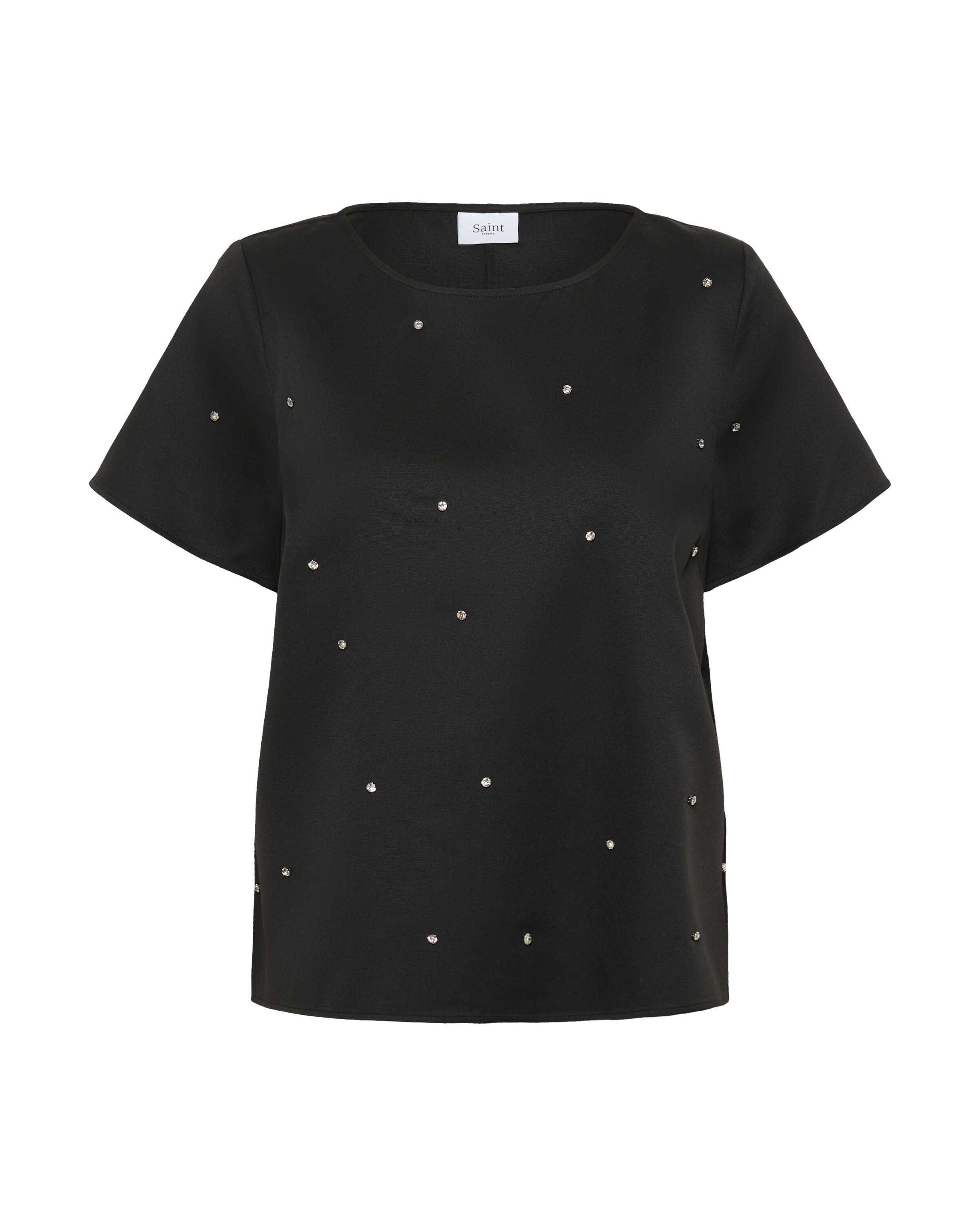 SAINT TROPEZ Bluse in Schwarz: Vorderseite
