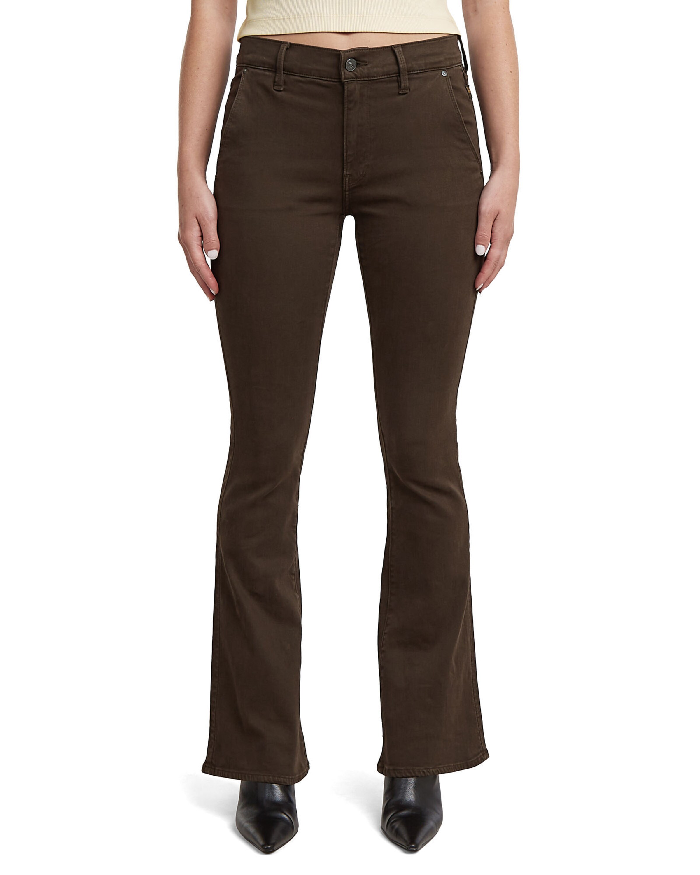 G-STAR Flared Broek in Bruin: voorkant