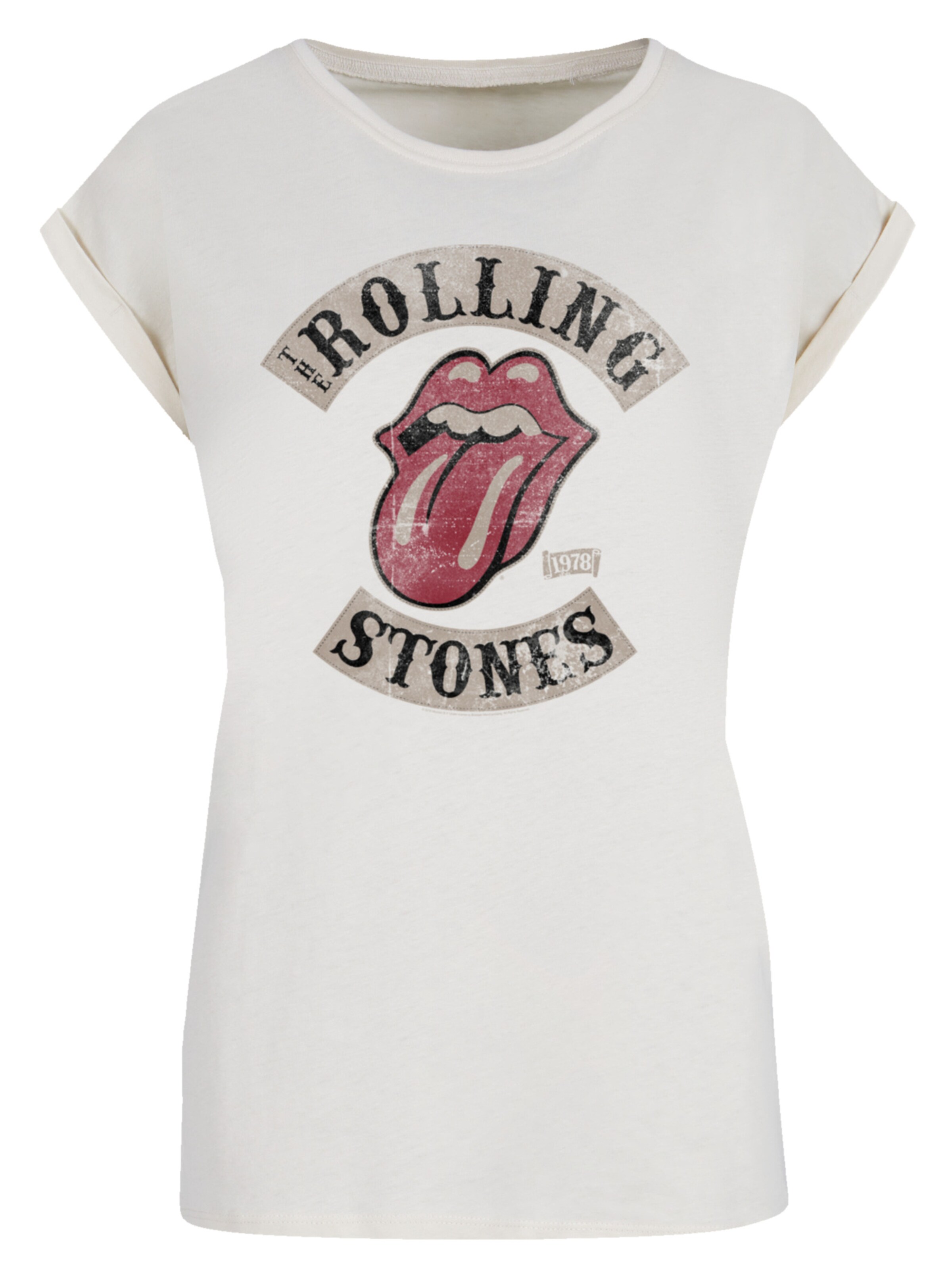 F4NT4STIC Shirt 'The Rolling Stones Tour '78' in Beige: front