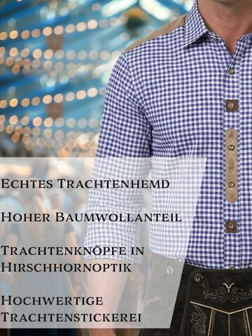 Steigenhöfer Regular fit Button Up Shirt 'Leopold' in Blue