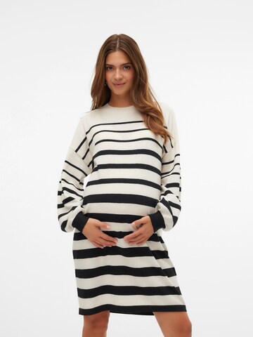 Vero Moda Maternity Gebreide jurk 'VMMRain' in Beige: voorkant
