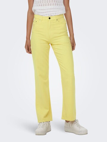 ONLY Wide leg Jeans 'CAMILLE' i gul: framsida