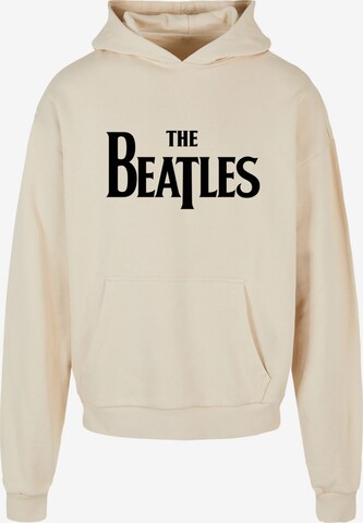 Merchcode Sweatshirt 'Beatles - Headline' in Beige: front