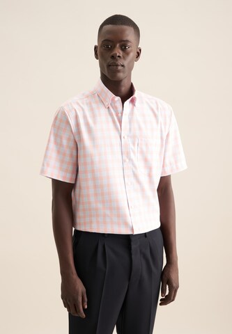 SEIDENSTICKER Regular fit Business shirt in Orange: front