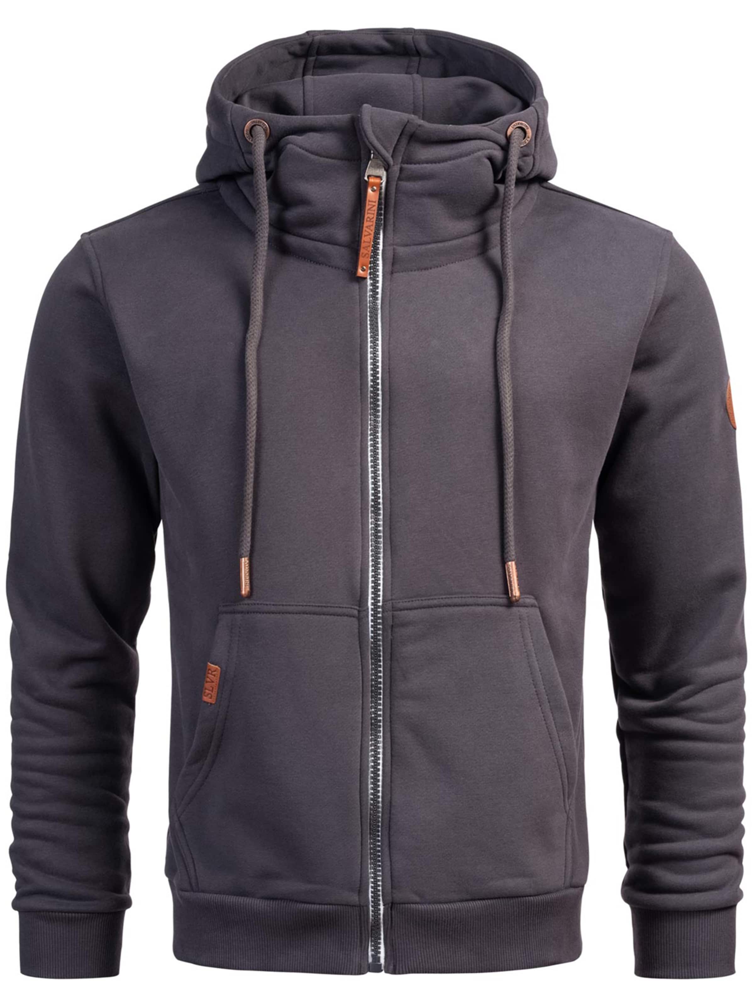 Alessandro Salvarini Sweatjacke 'Geenio' in Grau: Vorderseite