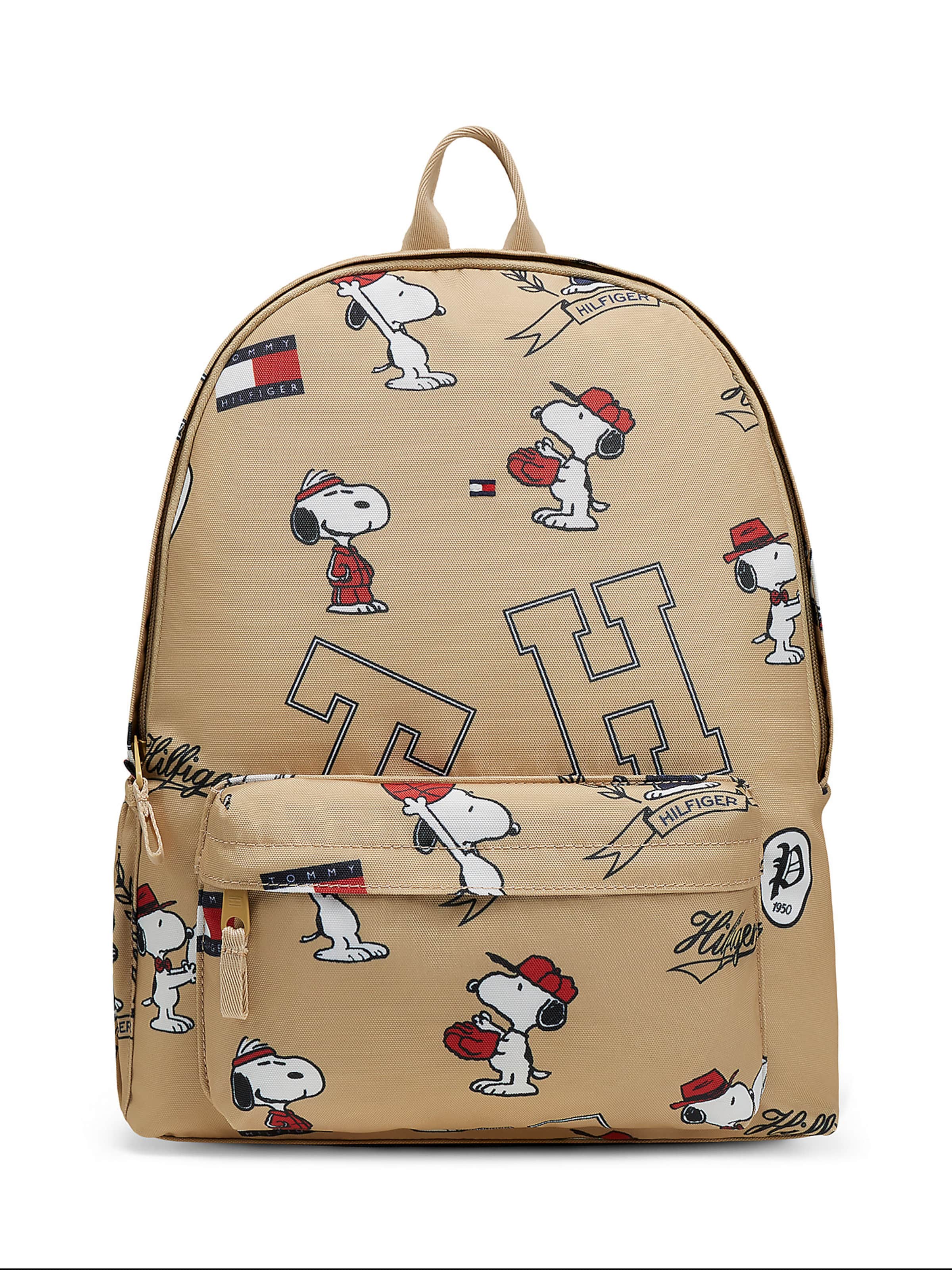 TOMMY HILFIGER Backpack 'PEANUTS' in Beige: front
