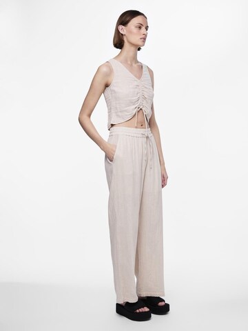 PIECES Loose fit Trousers 'PCMastina' in Beige
