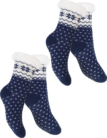 footstar Socken 'Haussocken' in Blau: Vorderseite