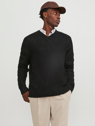 JACK & JONES Sweter 'COSY' w kolorze czarny: przód