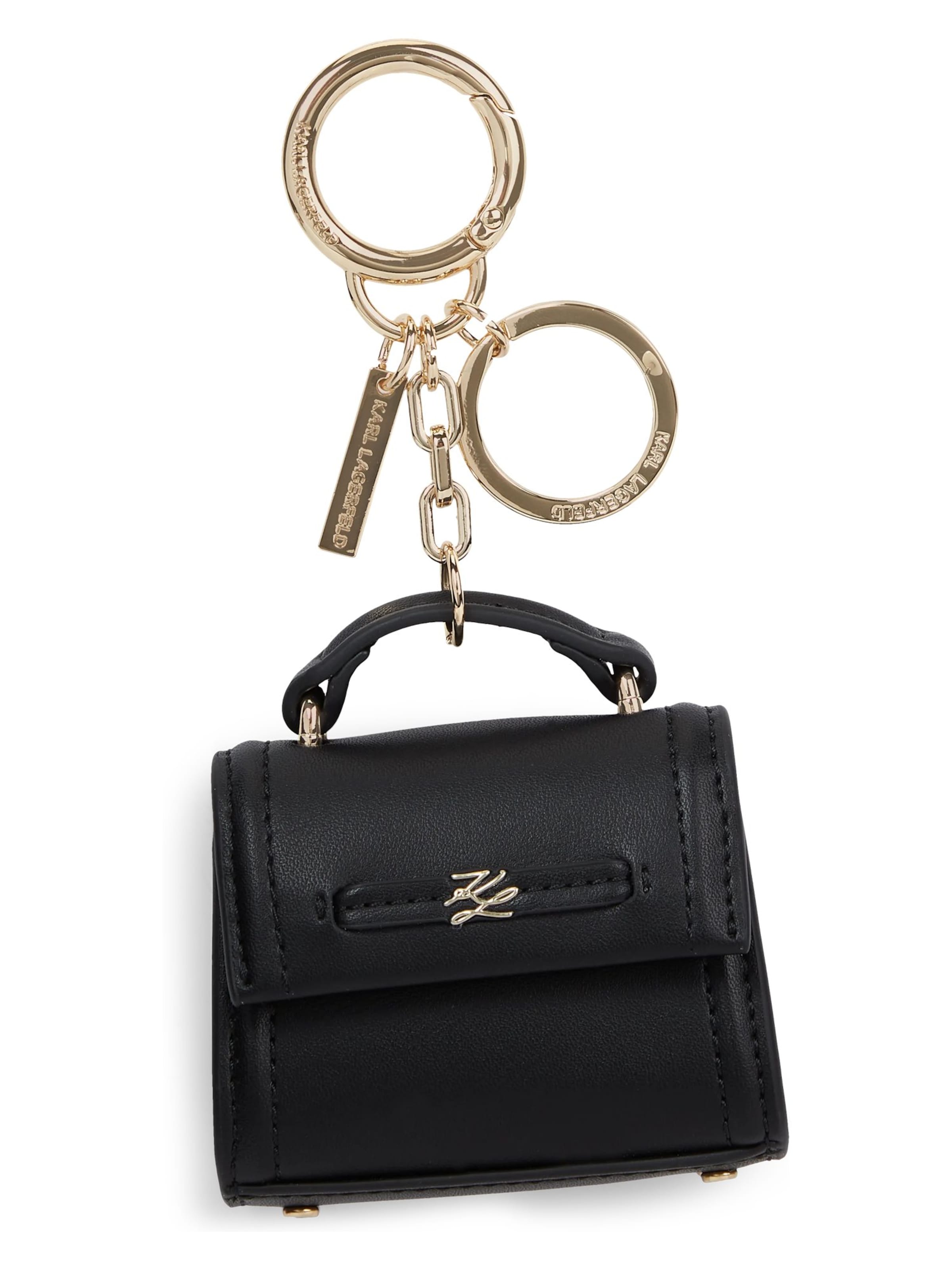 Karl Lagerfeld Μπρελόκ 'K/Autograph' σε μαύρο: μπροστά
