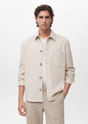 MANGO MAN Comfort Fit Hemd 'Alludia' in Beige: Vorderseite