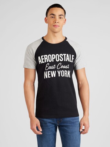 T-Shirt 'EAST COAST' AÉROPOSTALE en noir : devant