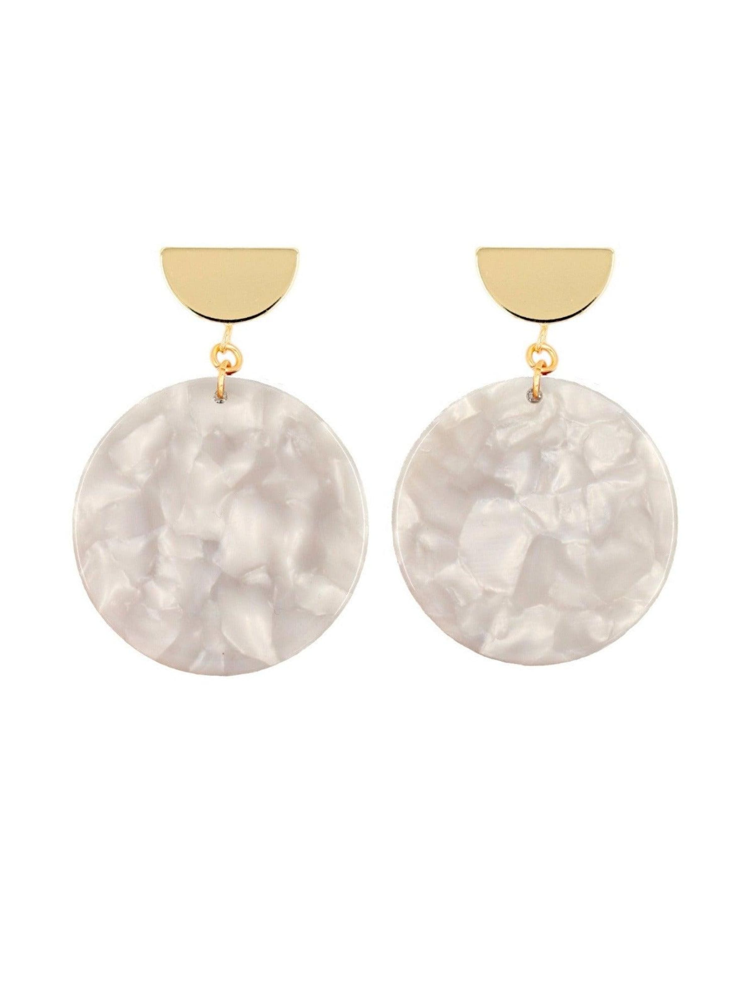 Fräulein Wunder Earrings 'Acetat Amal' in White: front