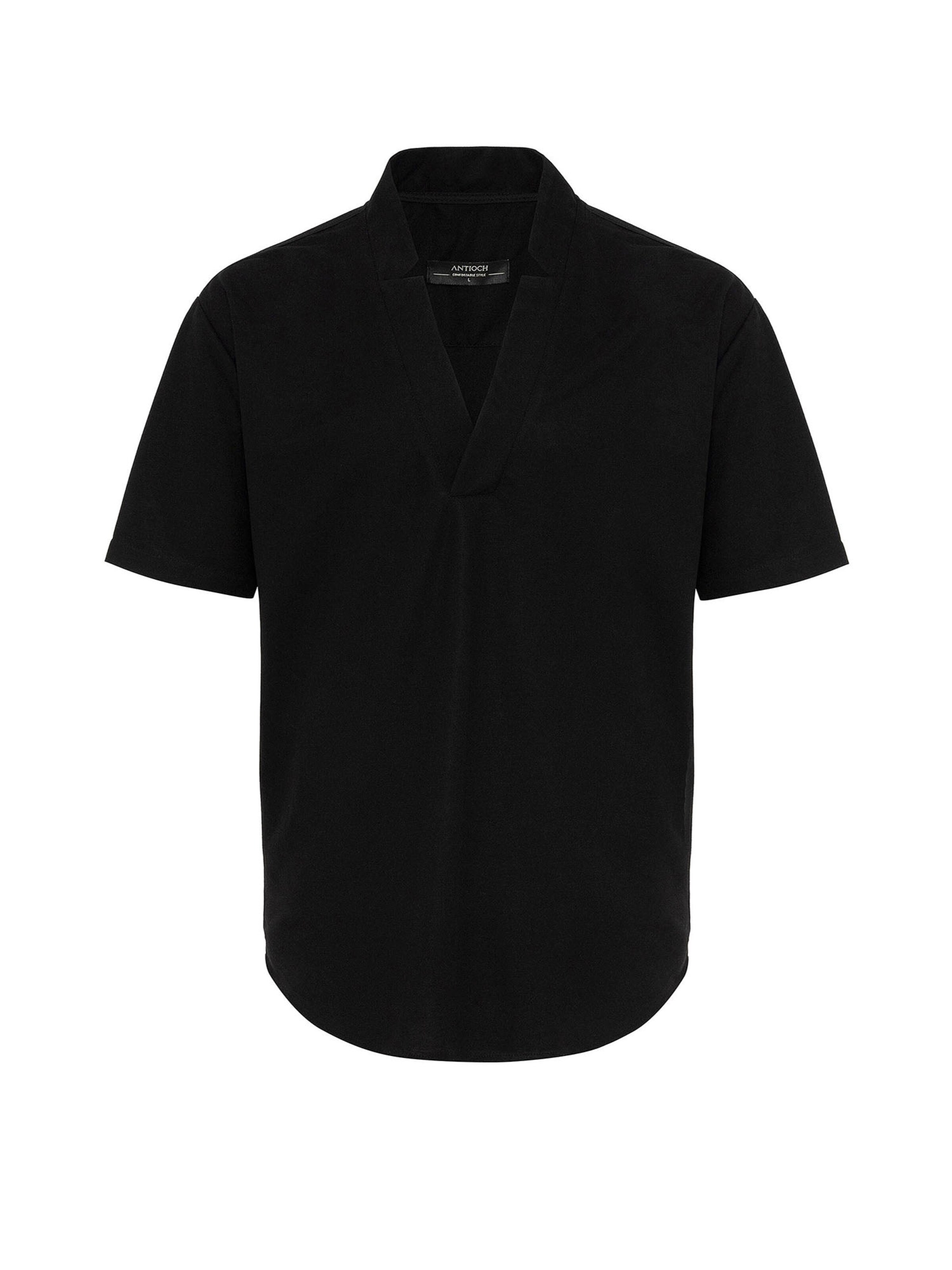 melns Antioch Komforta piegriezums Krekls: no priekšpuses