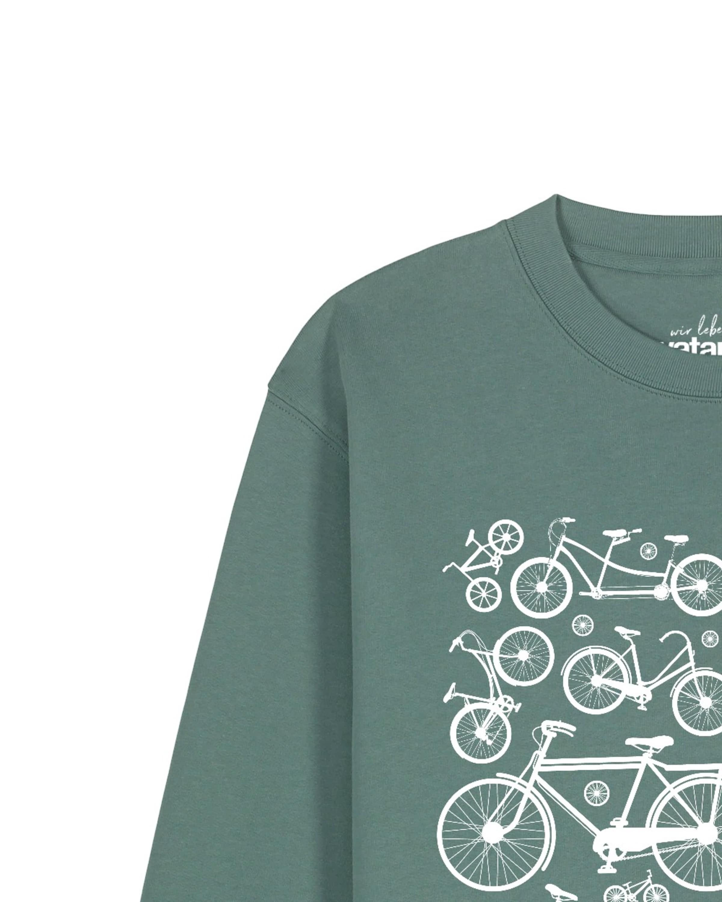 Watapparel Sweatshirt ' Fahrräder ' in Groen