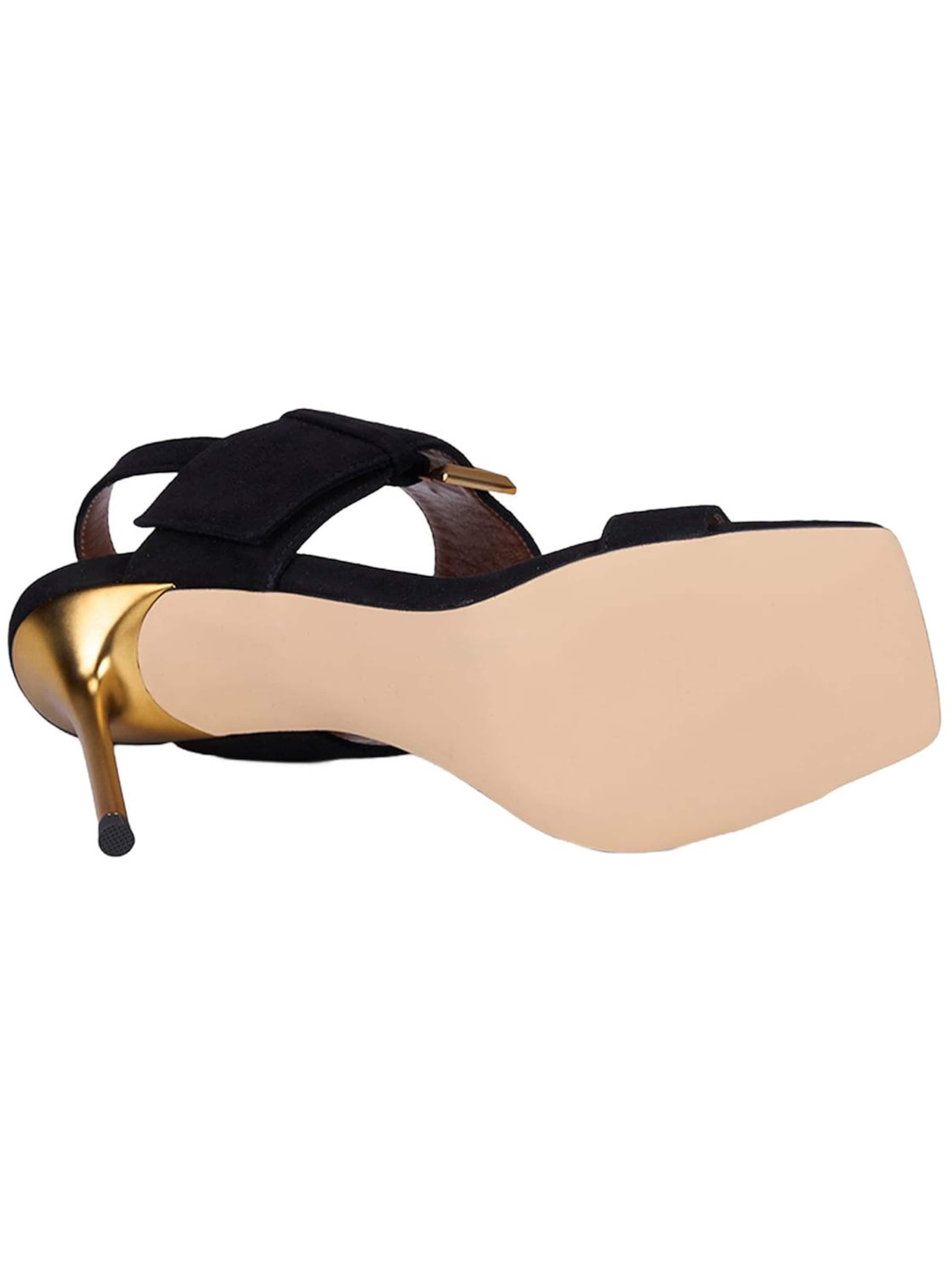 Desa Strap sandal 'DESA Damen-Abendsandalen aus Wildleder mit Schnallendetail' in Black