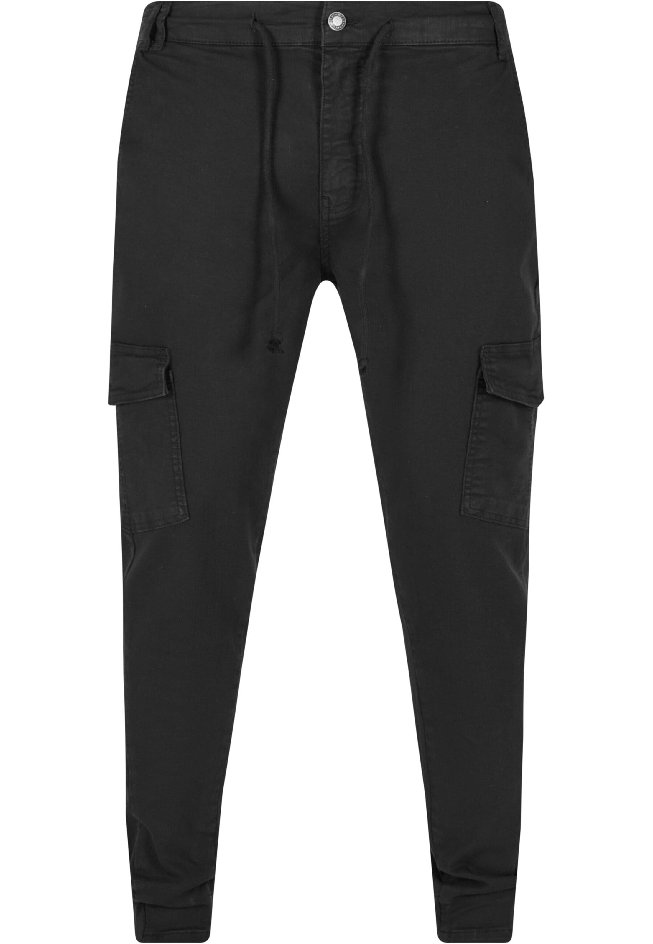 Pantaloni cargo di 2Y Premium in nero: frontale