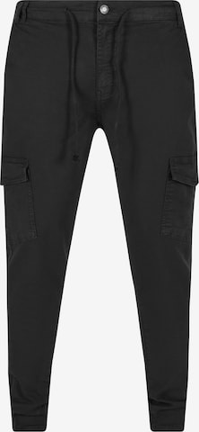 2Y Premium Tapered Cargo Pants in Black: front