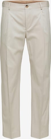 SELECTED HOMME Regular Trousers with creases 'Gibson' in Beige: front