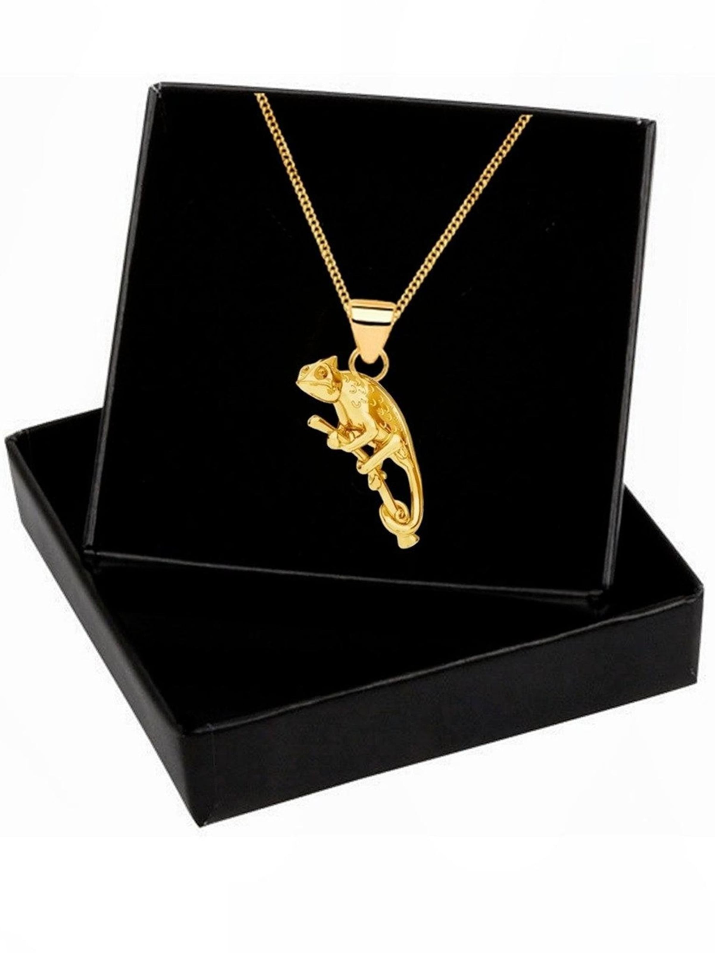 Goldene Hufeisen Kette 'Chamäleon'‌‌‌ in Gold: Vorderseite