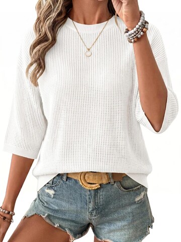 ARACH&CLOZ Pullover 'Strickpullover Damen 3/4-Arm Strickpullover'‌‌‌‌‌‌ in Weiß