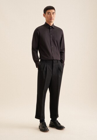 SEIDENSTICKER Slim Fit Hemd in Schwarz