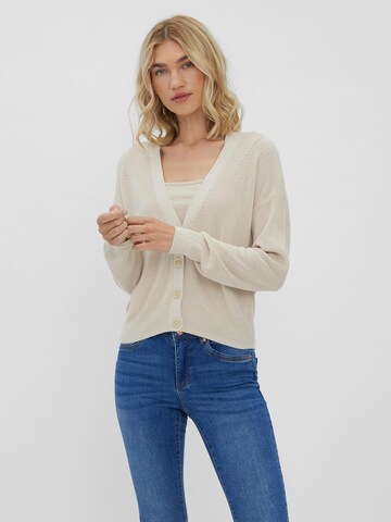 VERO MODA Knit cardigan 'Lexsun' in Beige: front