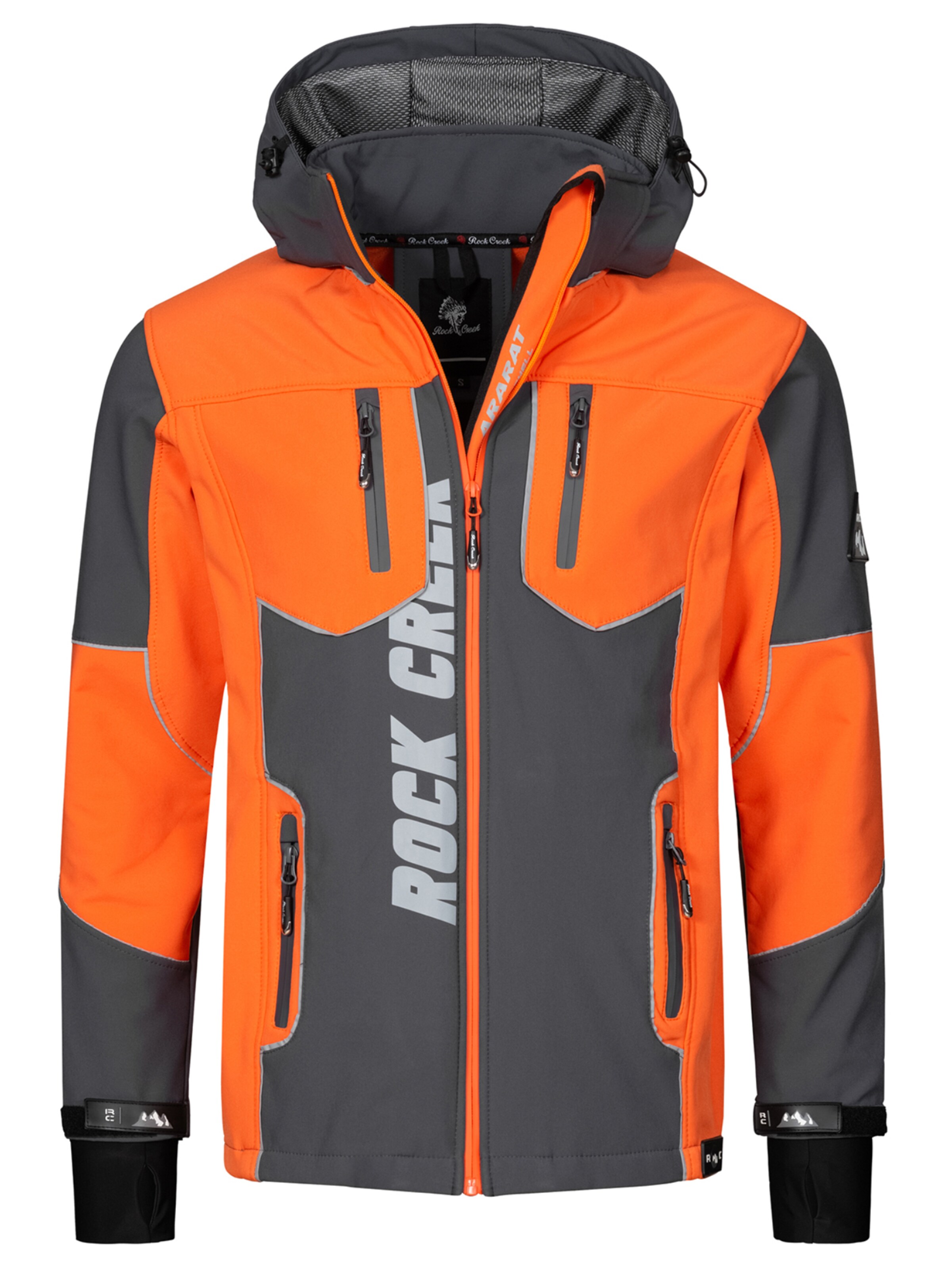 Rock Creek Outdoorjacke in Grau: Vorderseite