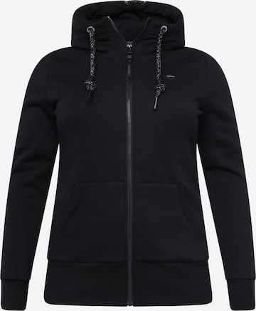 Ragwear Plus Sweat jacket 'Neska' in Black: front