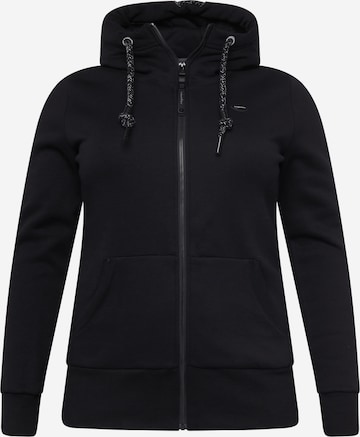 Ragwear Plus Zip-Up Hoodie 'Neska' in Black: front