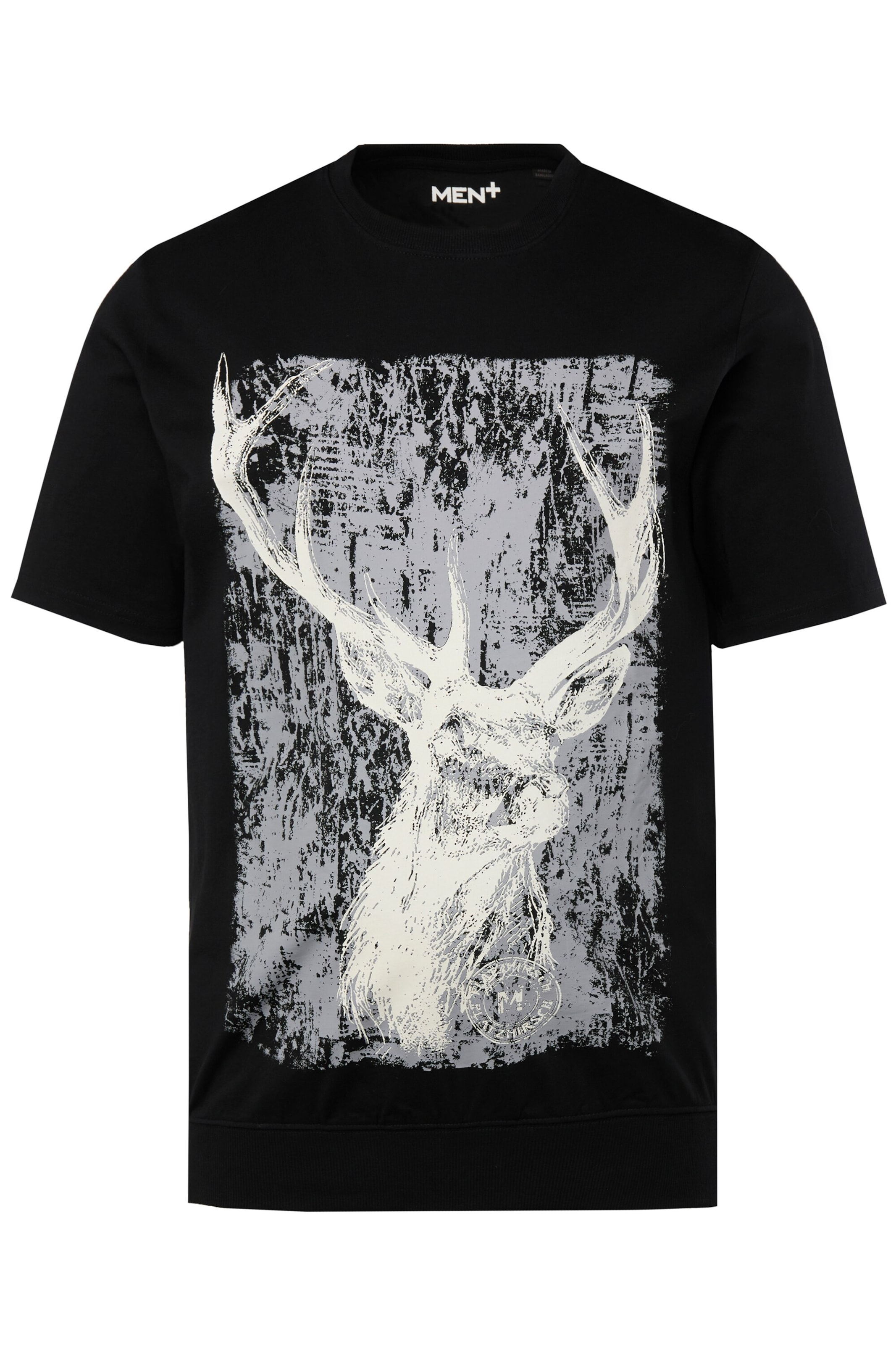 Men Plus Shirt in Black: front