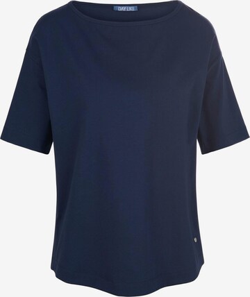 DAY.LIKE Rundhalsshirt Cotton in Blau: predná strana