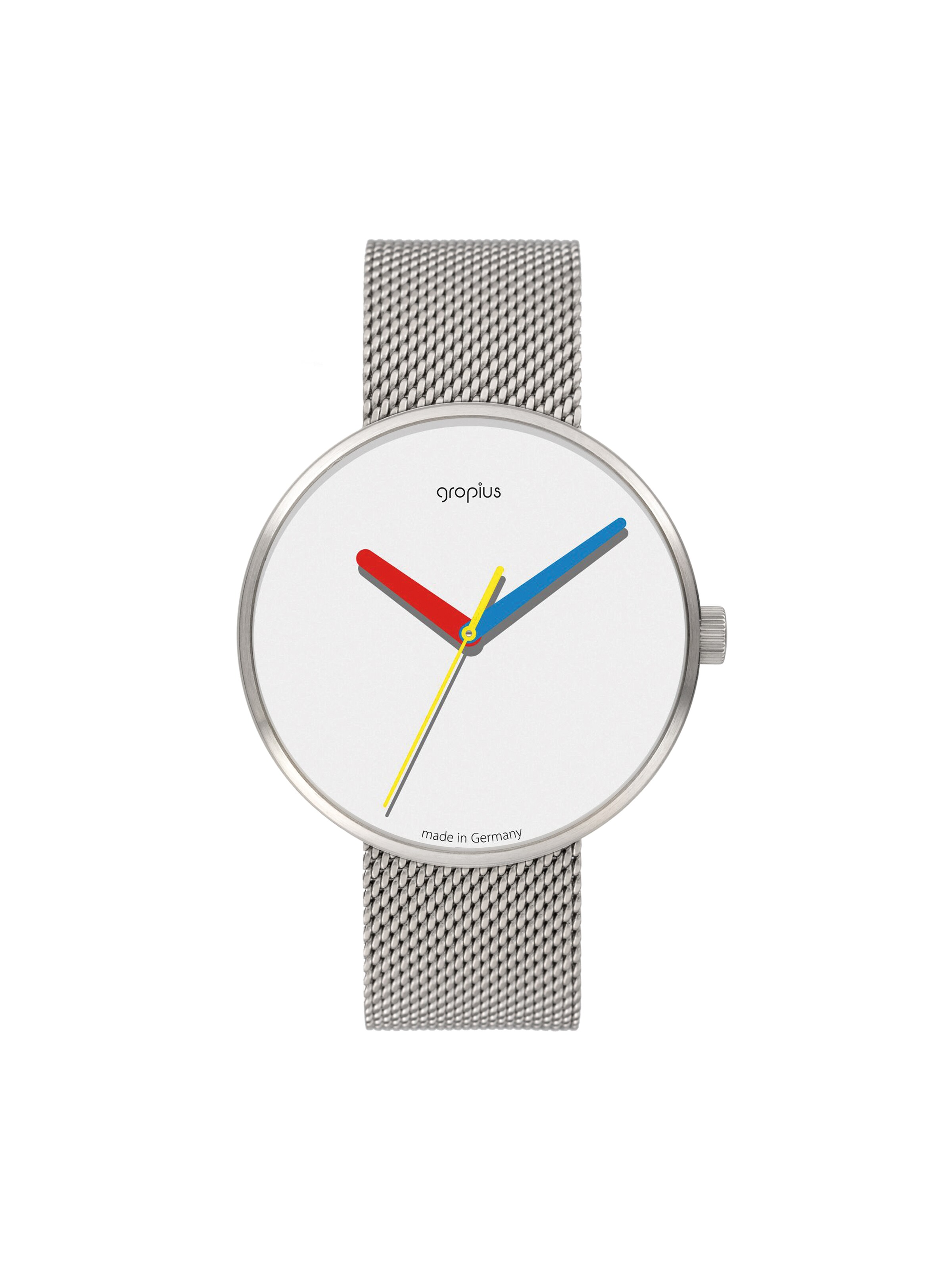 WALTER GROPIUS Analoguhr 'SIMPLEX'‌‌‌‌‌‌ in Silber: Vorderseite