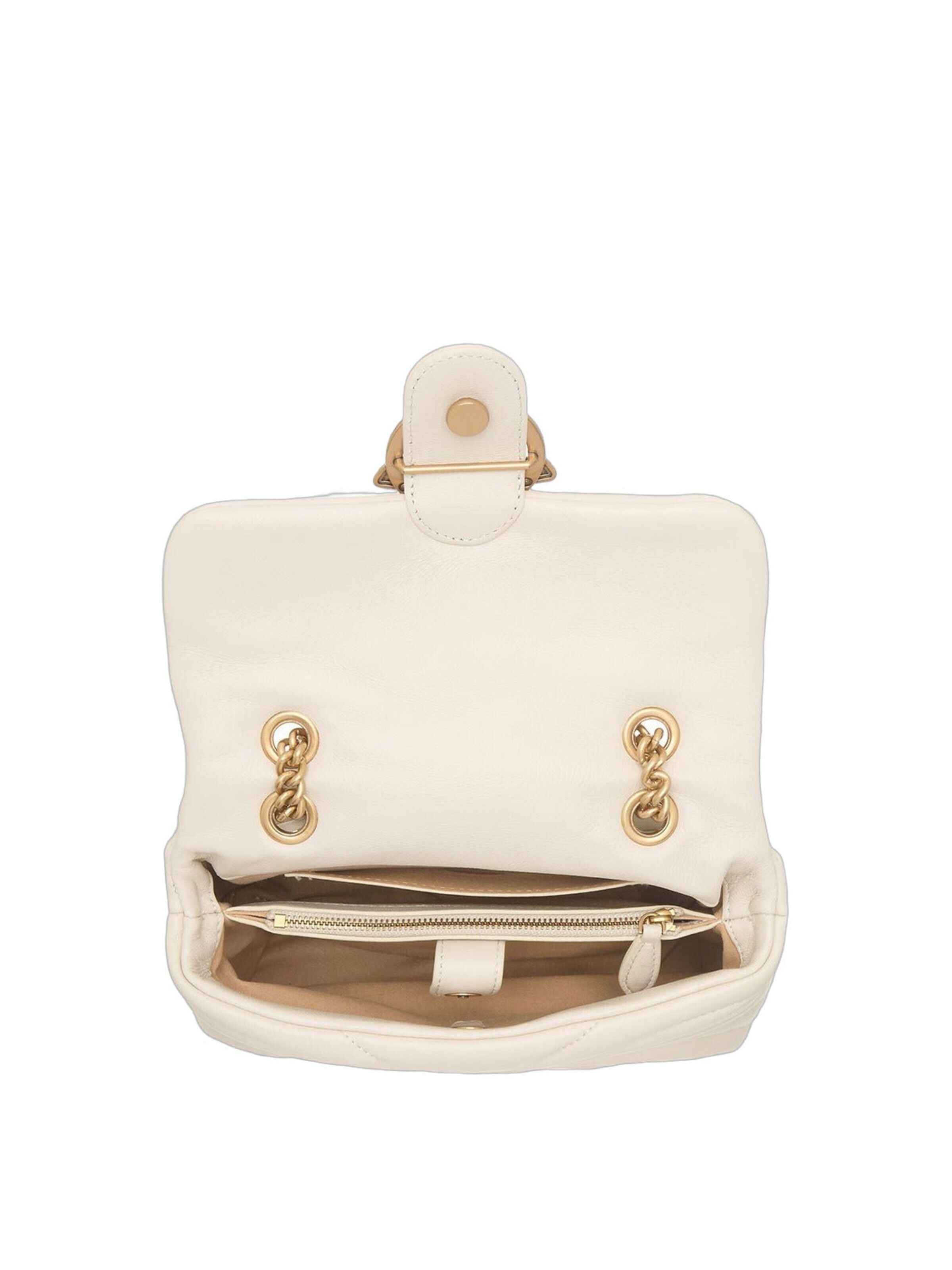 PINKO Skuldertaske 'Love Puff Classic Cl Sheep Nap' i beige