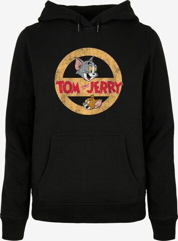 ABSOLUTE CULT Sweatshirt 'Tom And Jerry - Circle One' in Zwart: voorkant