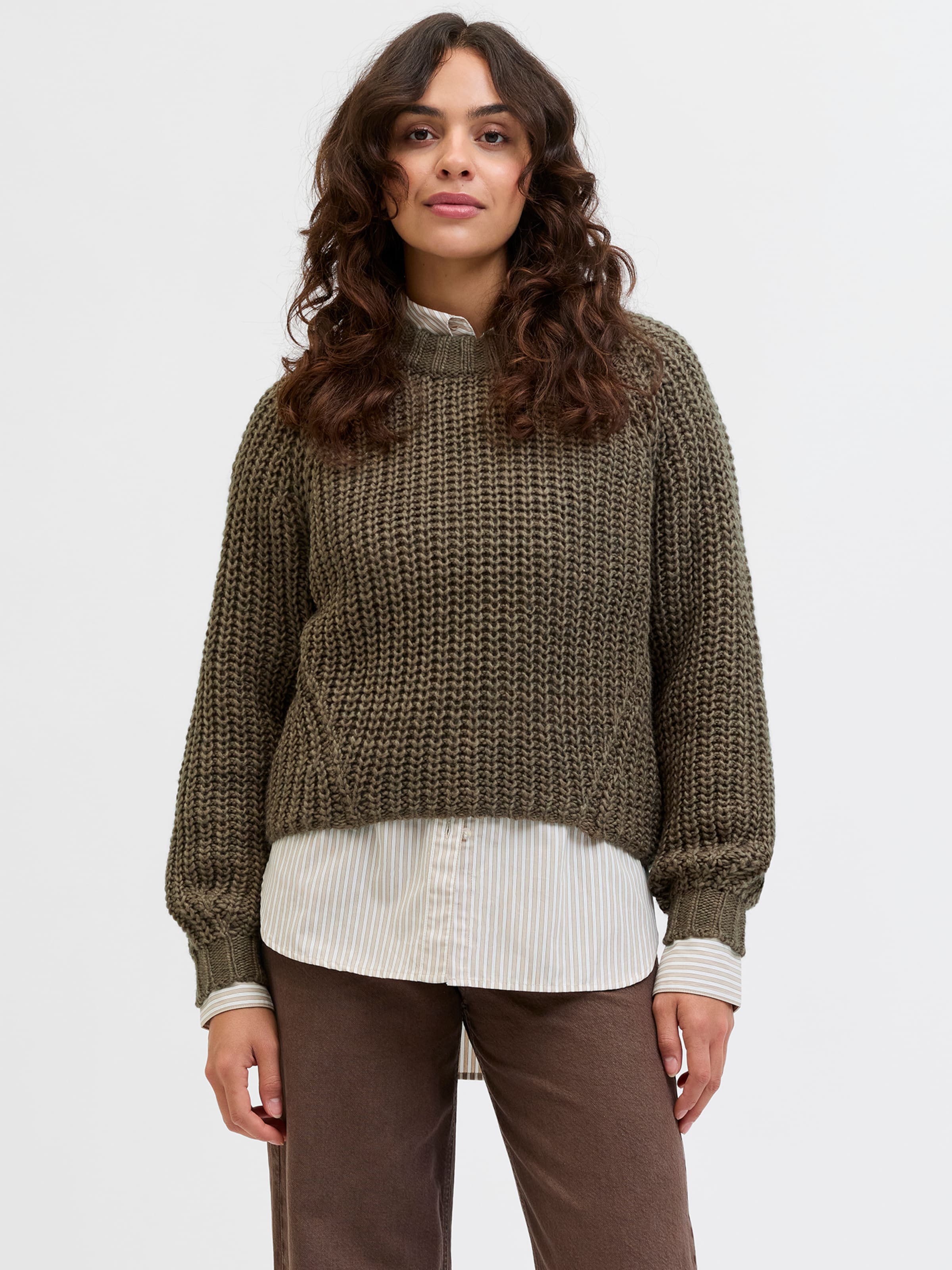 JJXX Sweater 'JXKelly' in Olive | ABOUT YOU