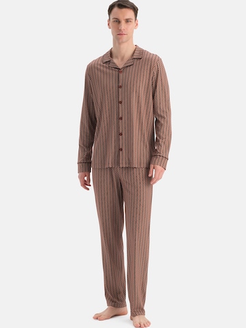 Dagi - Pijama largo en marrón: frente